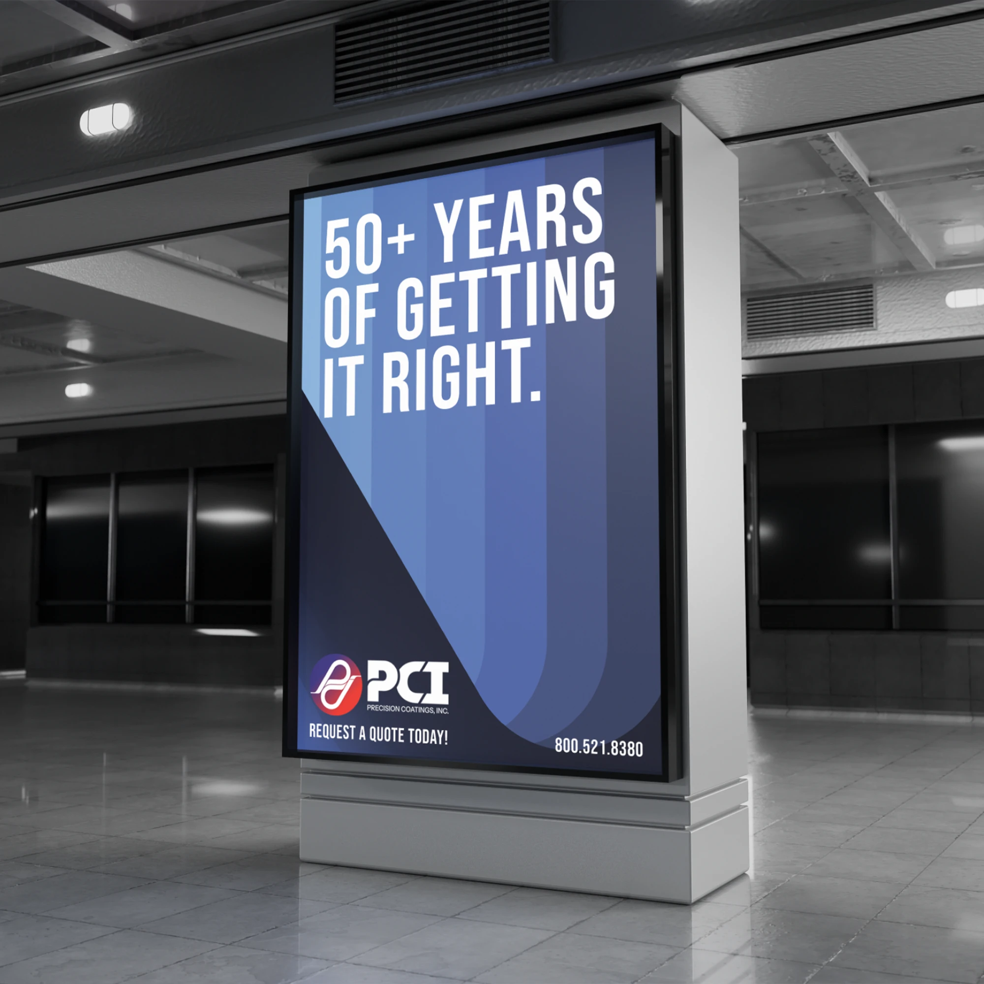 PCI print campaign — 50+ years of getting it right